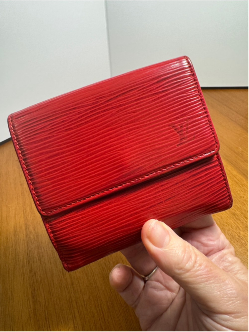 Louis Vuitton Red Epi Leather small Wallet Unisex